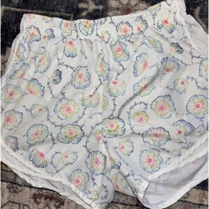 Nike Dri-Fit Womens Shorts Size Small White Floral Print Liner Elastic Waist